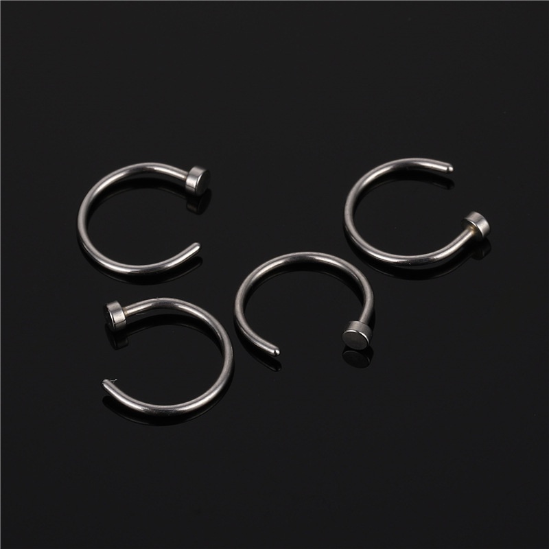 Khuyên Mũi Tròn Khuyên Môi Dáng Đinh Cong Thép Titan Không Gỉ