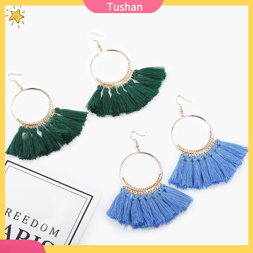 Bông tai tua rua phong cách Bohemian cổ điển cho nữ
