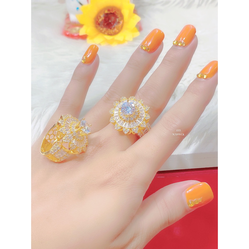 UHA - Nhẫn nữ đính xoàn N709 mạ vàng 18k - vàng trắng cao cấp (giá tốt nhất)
