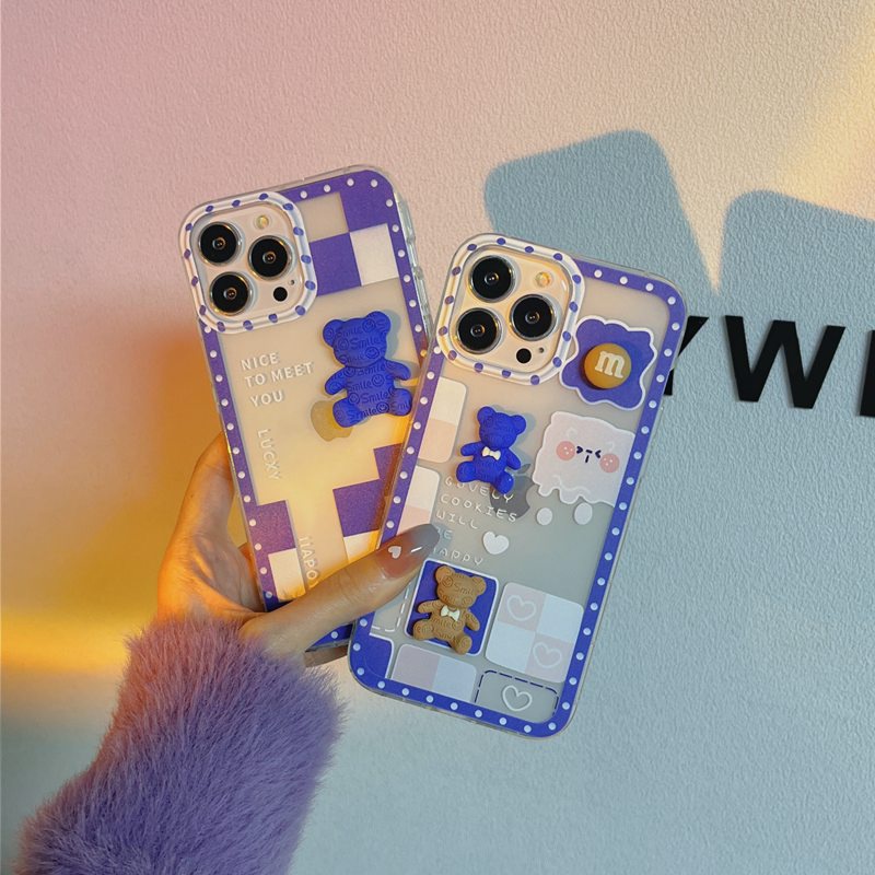 Ốp Lưng silicon trong suốt Caro kèm Stick cho các dòng điện thoại Táo - Phụ Kiện 1986