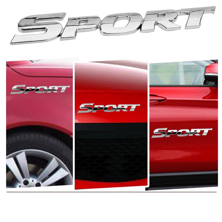 Tem Logo Nổi Chữ 3D Dán Trang Trí Ô Tô Xe Máy - SPORT