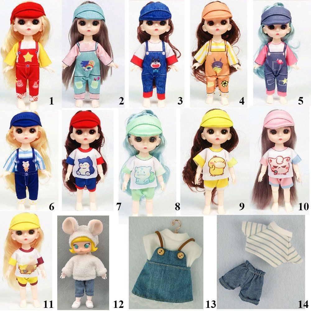Quần áo tùy chọn cho búp bê 16~17cm Obitsu 11 Ob11 19 mẫu tỉ lệ 1/12