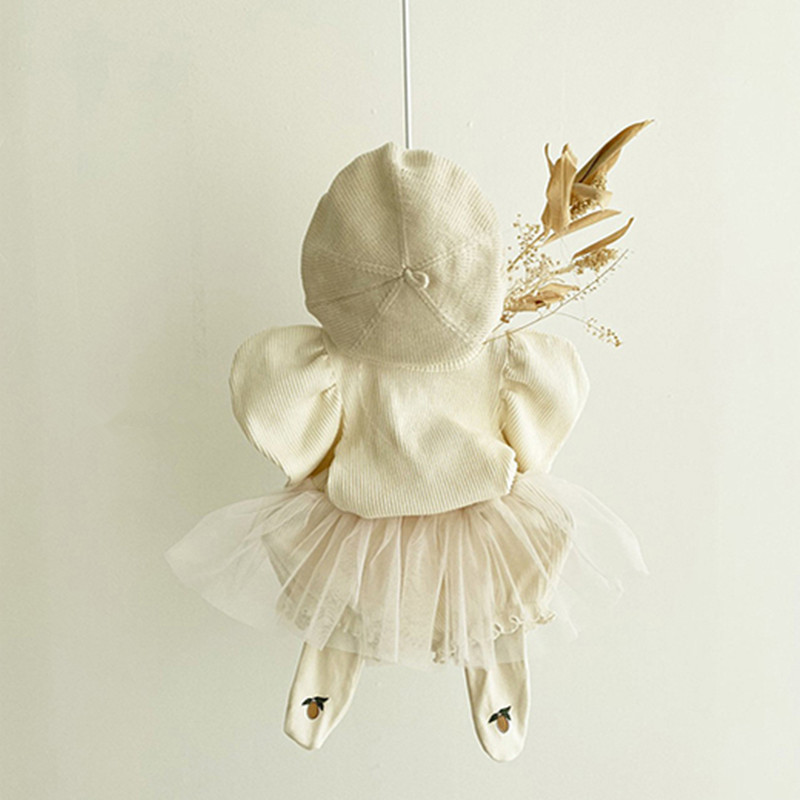 Áo thun màu trơn dài tay / quần culotte vải lưới xòe thời trang mùa thu cho bé gái