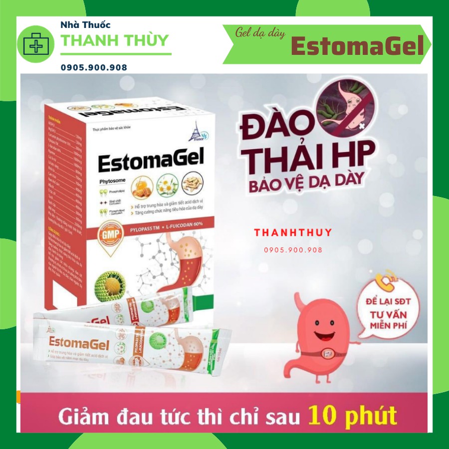 ESTOMAGEL Hộp 20 Gói x15ml Gel Uống Giảm Nhanh Cơn Đau Dạ Dày & Tá Tràng