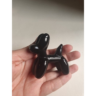 Đá obsidian cute dog e cún dễ thương độc đáo 48 gram