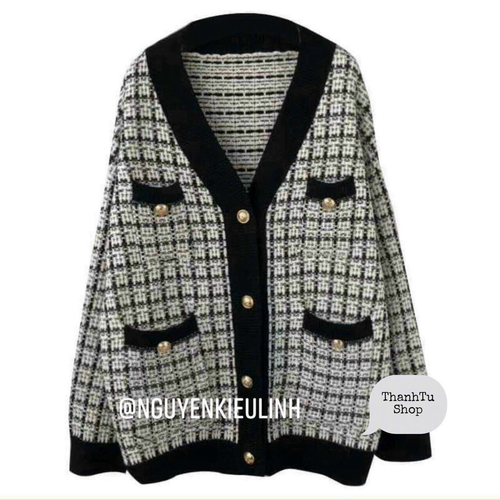 Áo Choàng Len Cadigan Cúc Vàng, Áo Cadigan Nữ Chất Len Nhũ Cao Cấp | BigBuy360 - bigbuy360.vn