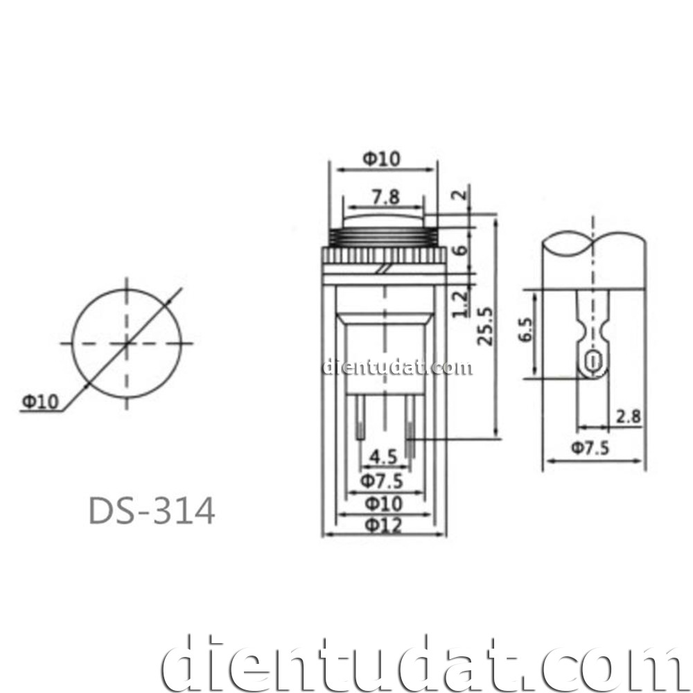 Nút Nhấn Reset 10mm DS-314