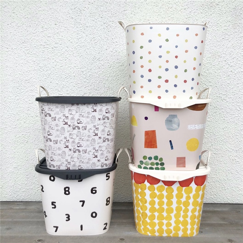 Giỏ Đựng Đồ Dơ In Chữ Baba Daddy Có Tay Cầm Và Nắp Đậy Kiểu Hàn Quốc