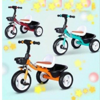 Xe đạp 3 bánh yên da cho bé từ 2 - 6tuổi có giỏ