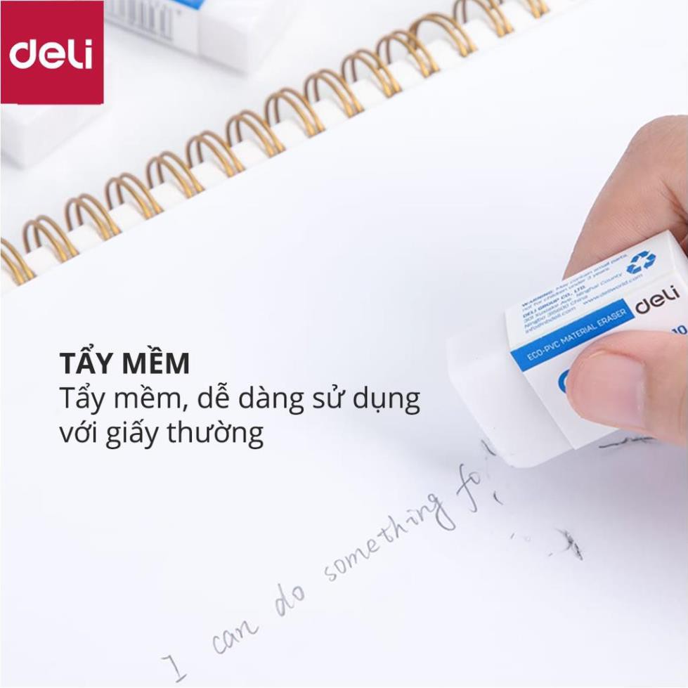 Gôm Tẩy Deli - Trắng - Phù hợp thi trắc nghiệm - 1 chiếc / 2 chiếc - EH03010 [Deli]