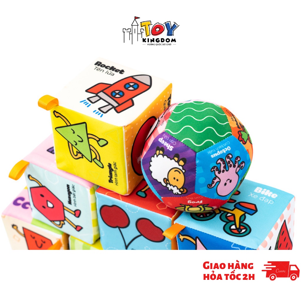Đồ Chơi Vải Hình Khối Vui Nhộn Toykingdom - Phát Triển Vận Động Tinh Cho Bé Từ 6Th