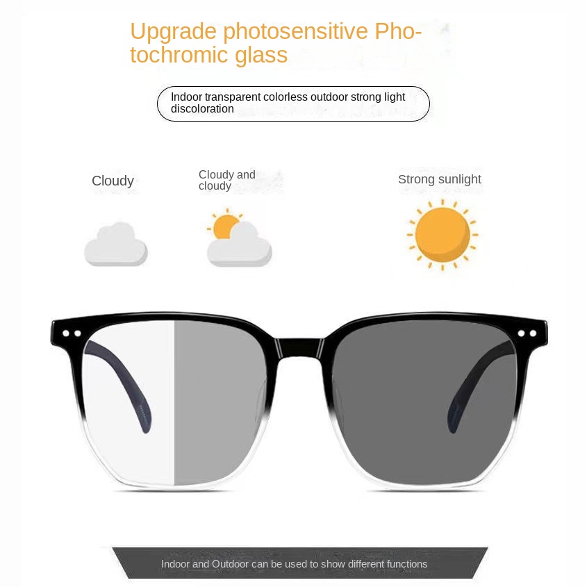 Mắt Kính Photochromic Phiên Bản Hàn Quốc Mới Từ Nâu Đến Xám Dành Cho Nam Và Nữ