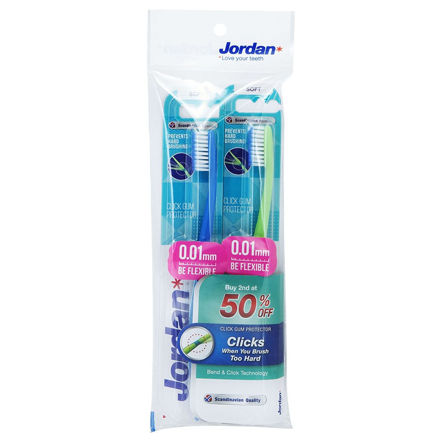 Bộ 2 Bàn Chải Đánh Răng Jordan Click Gum Protector