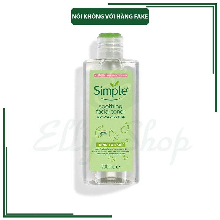 [Mẫu 2020] Nước Hoa Hồng Simple Kind To Skin Soothing Facial Toner - 200ml