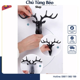 Móc Treo Đồ, Quần Áo Dán Tường Siêu Dính Hình Đầu Hươu