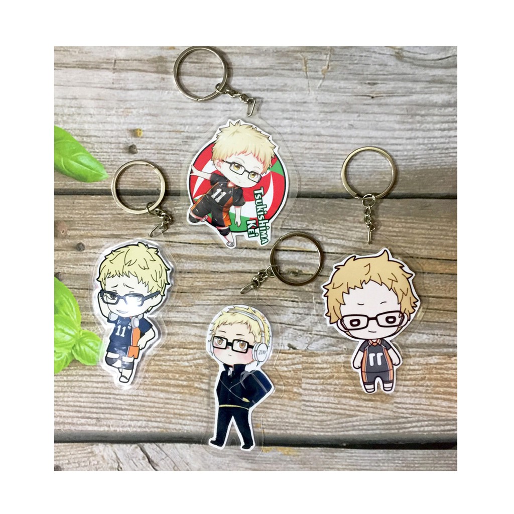Bộ 4 Móc khóa anime Tsukishima Kei Haikyuu - vua bóng chuyền