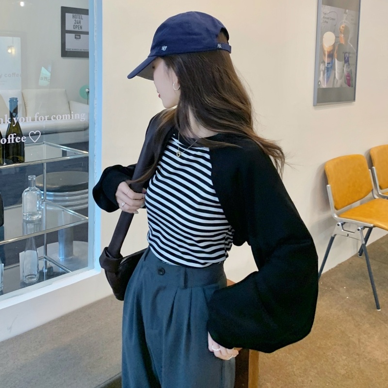 IELGY IELGY Áo Sweater Dáng Rộng Họa Tiết Kẻ Sọc Thời Trang Cho Nữ