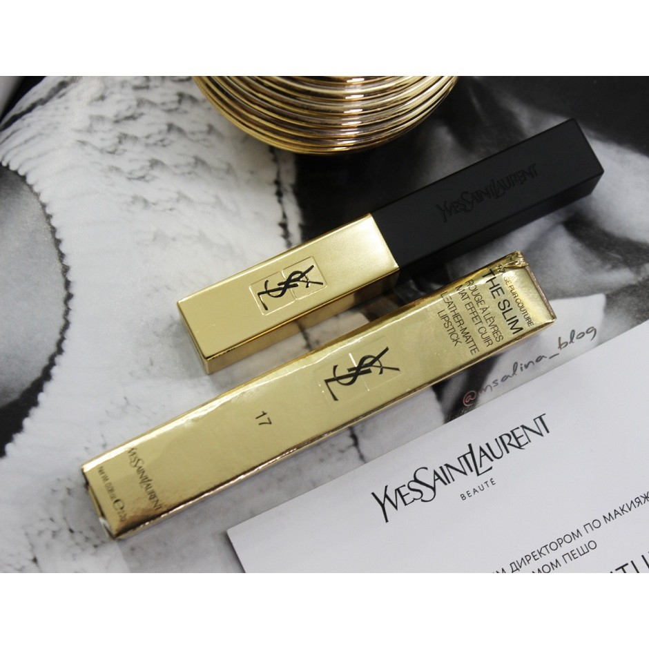Son YSL Rouge Pur Couture The Slim Matte 17 Nude Antonym màu hồng đất