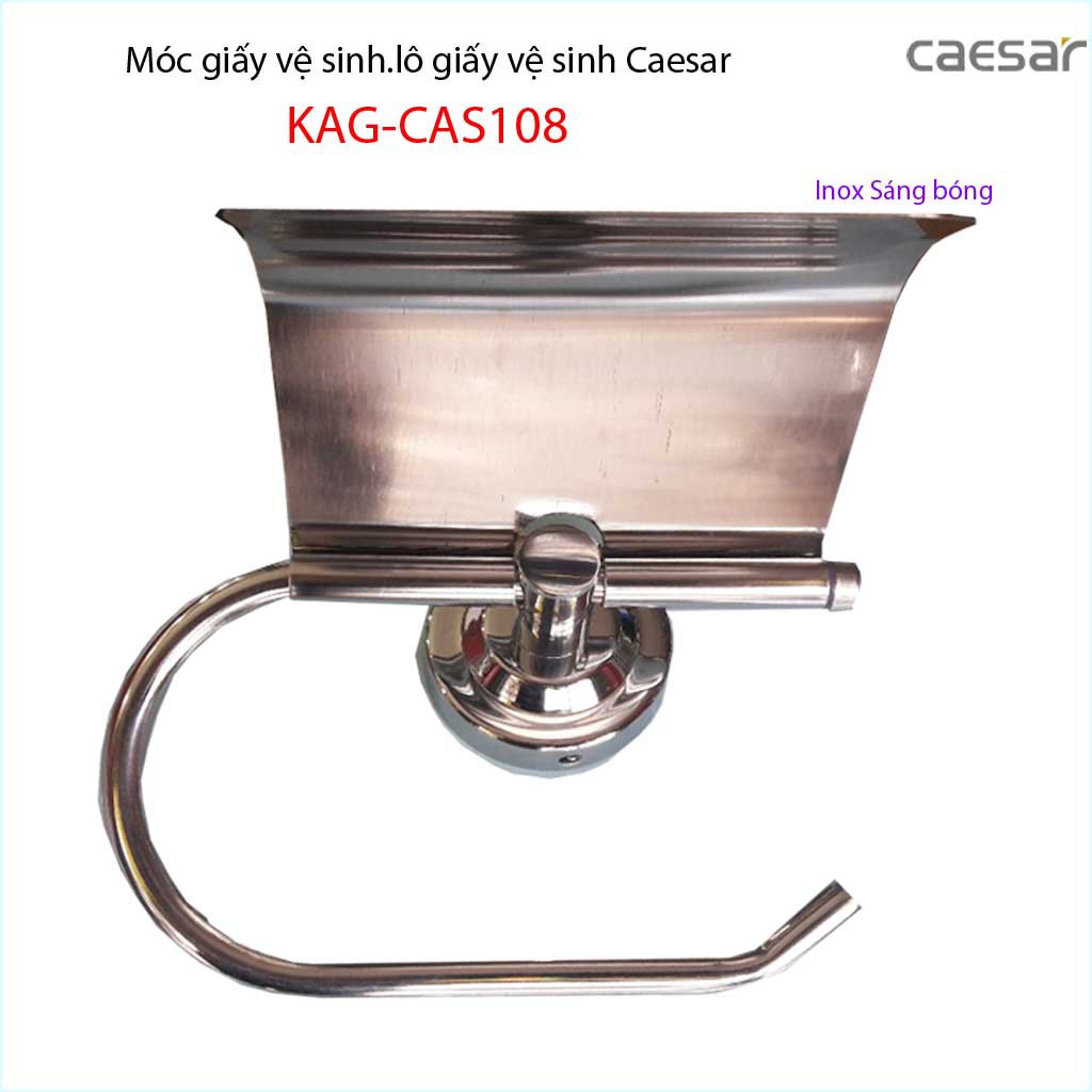 Móc gấy Caesar KAG-CAS109, hộp để giấy vệ sinh inox 304 bóng thiết kế cao cấp