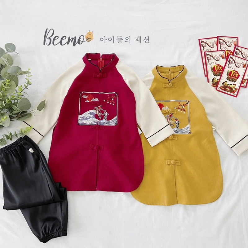 Set Áo dài cách tân cá chép vượt vũ môn BEEMO cho bé trai từ 10-23kg