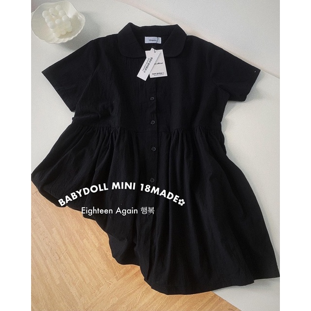 Đầm babydoll đen ngắn 18made ✿ 𝐁𝐲 𝐄𝐢𝐠𝐡𝐭𝐞𝐞𝐧 𝐀𝐠𝐚𝐢𝐧