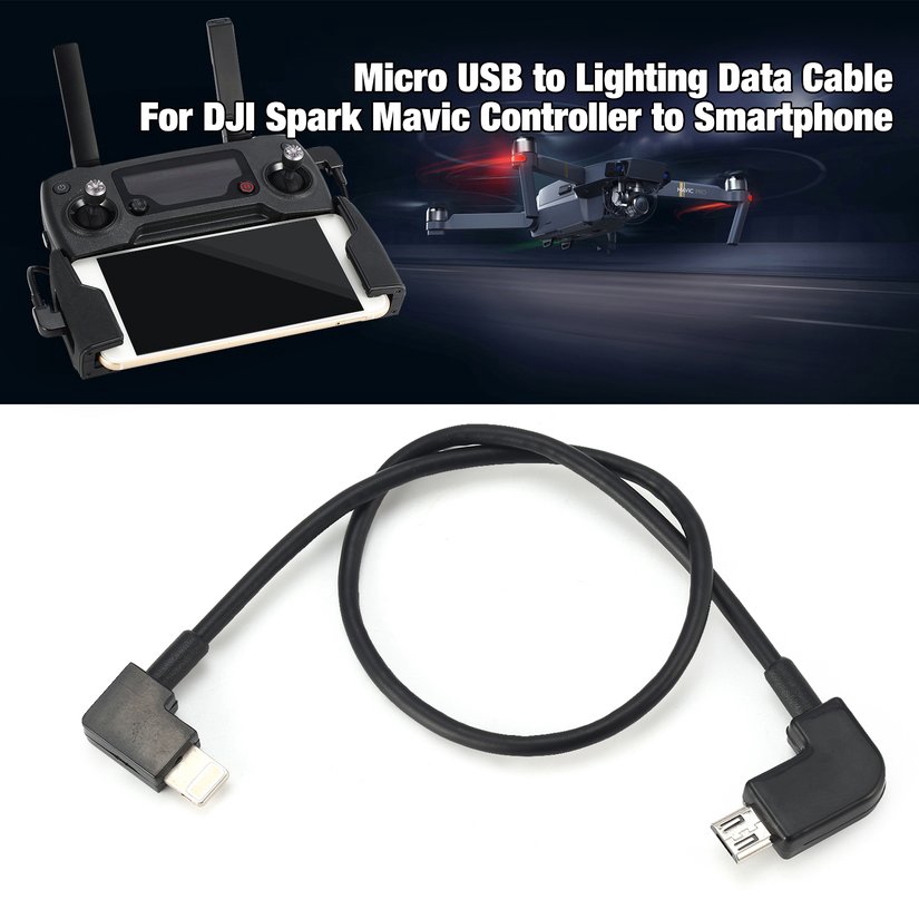 Dây cáp sạc và truyền dữ liệu giác cắm Micro USB sử dụng để kết nối điều khiển Dji Spark Mavic và thiết bị iOS