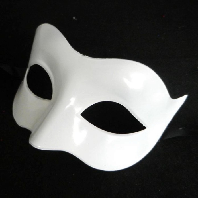 MẶT NẠ NỬA MẶT TRƠN NHỌN Màu Trắng Trơn/Đen Trơn Che Nửa Mặt Dùng Cho Tiệc Halloween,sự kiện,lễ hội hóa trang có dây đeo