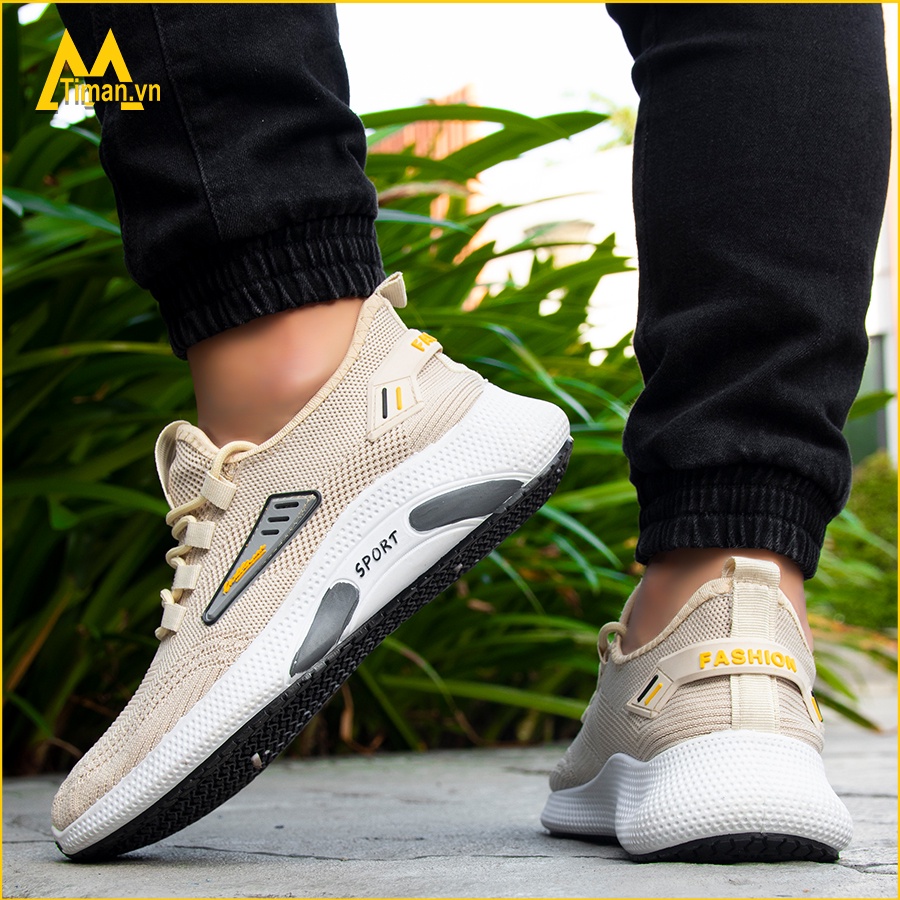 Giày thể thao nam sneaker cổ cao chất liệu vải màu đen đế cao cao cấp độn đế đẹp bảo hành 1 năm TH05 TIMAN