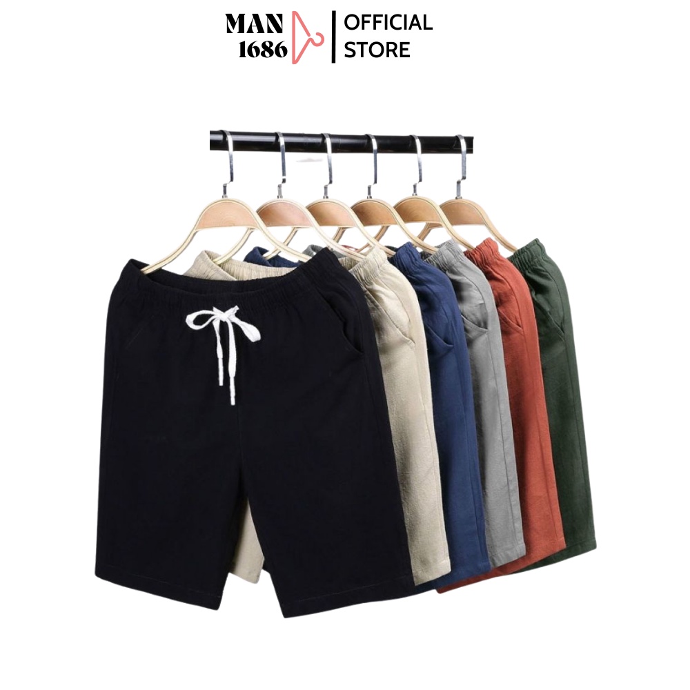 Quần đùi nam nữ thể thao form rộng chất đũi thái mềm mịn thoáng mát lửng ngố đẹp xịn cao cấp big size mặc nhà MAN1686