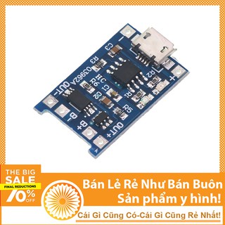 Mạch Sạc Pin Lithium TP4056 1A Micro USB V2 - Có IC Bảo Vệ Quá Dòng, Quá Áp