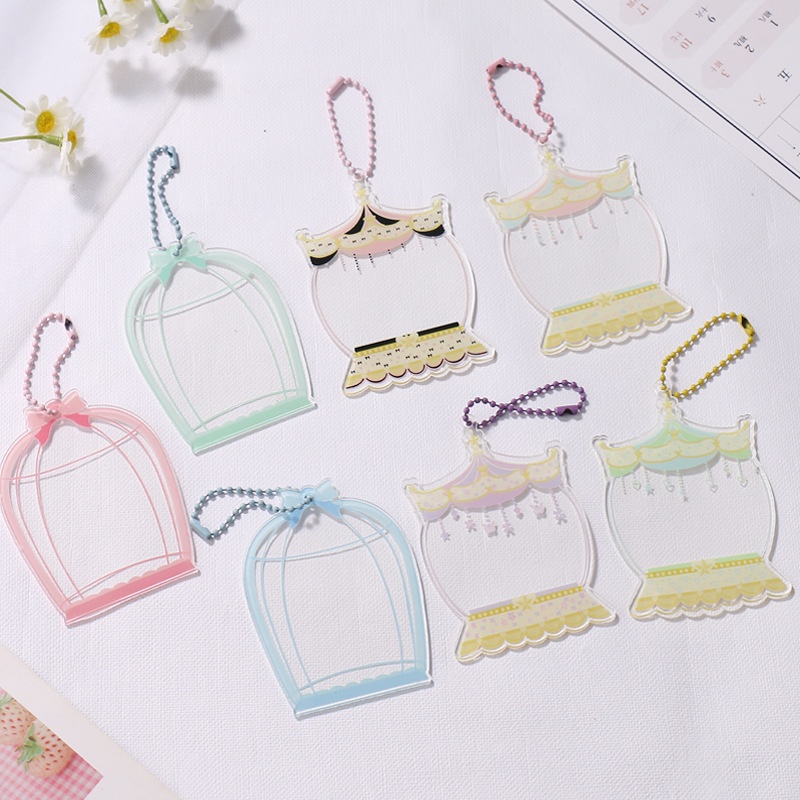 Quả cầu thủy tinh, móc khóa acrylic viền hoa