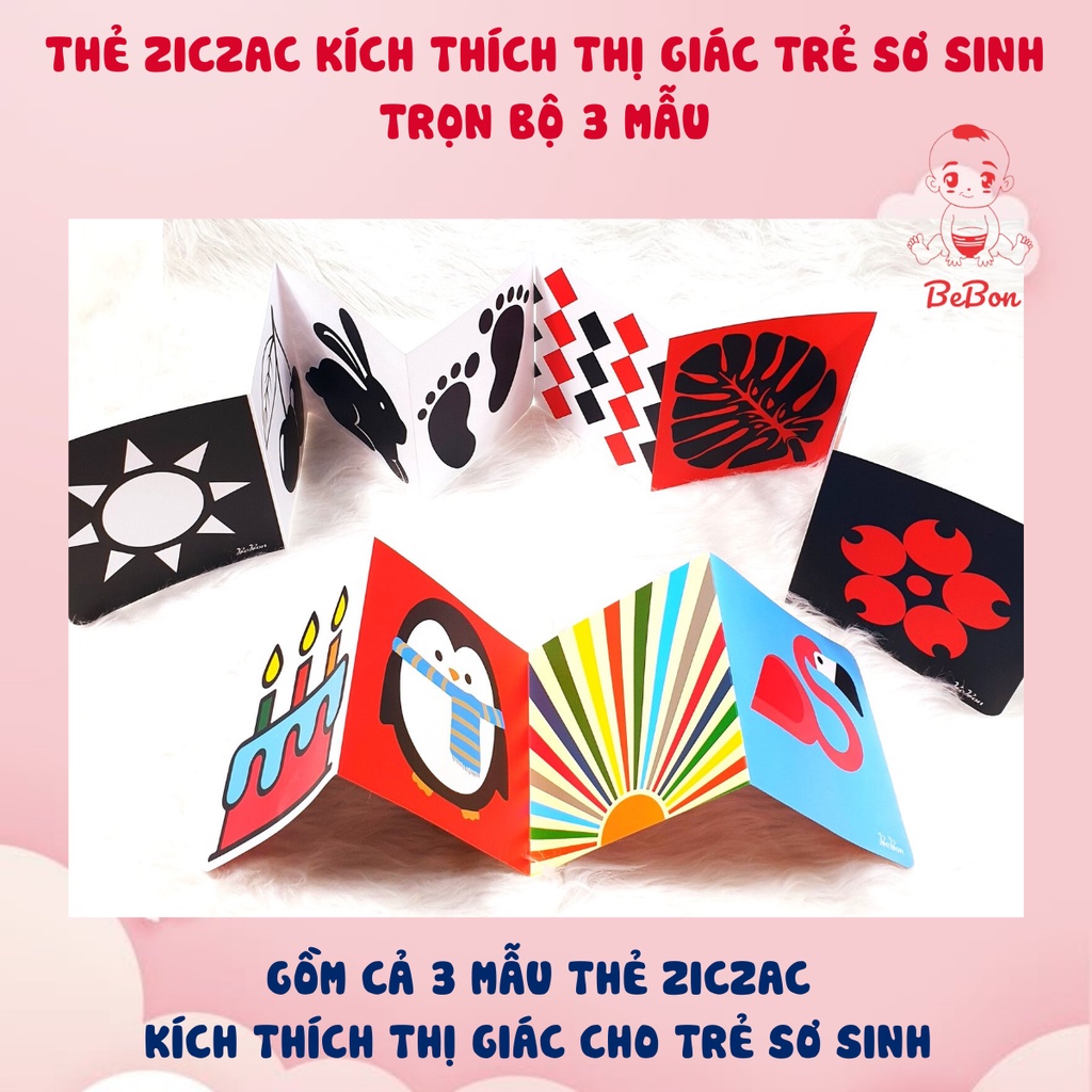 Kích thích thị giác cho trẻ sơ sinh mẫu thẻ ZicZac