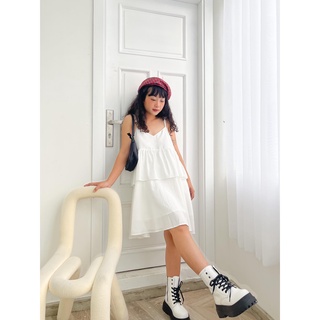 Secodee | váy hai dây trắng | loli dress