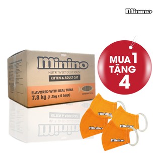 Thùng 6 gói thức ăn cho mèo Minino Tuna Flavored (1300gram/gói)