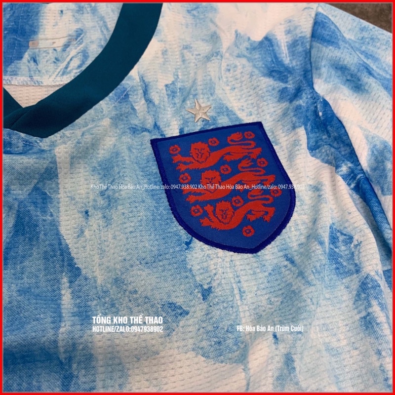 new/Bộ quần áo đá banh Đội Tuyển Anh/ England màu xanh loang hàng cao cấp mẫu mới 2021/2022