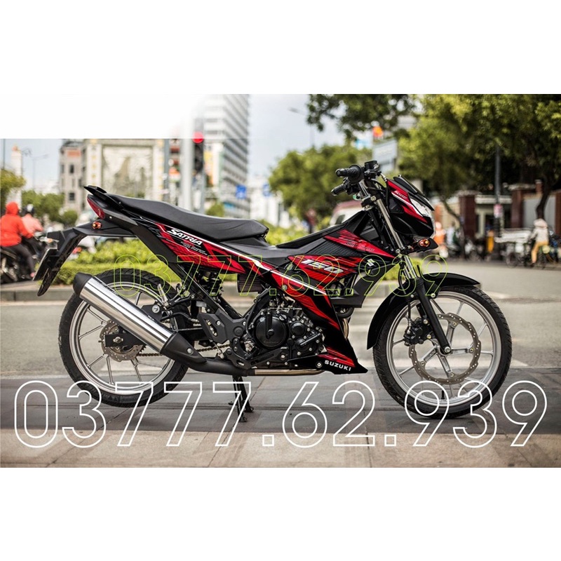 Tem rời Satria xe đen - tem đỏ mẫu 2022 siêu hot