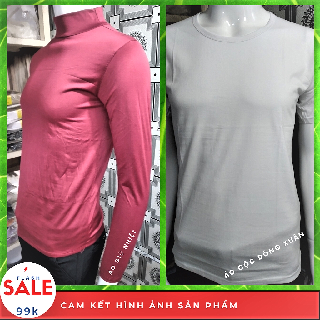 Áo giữ nhiệt cổ 3 phân + áo phông cộc tay đông xuân