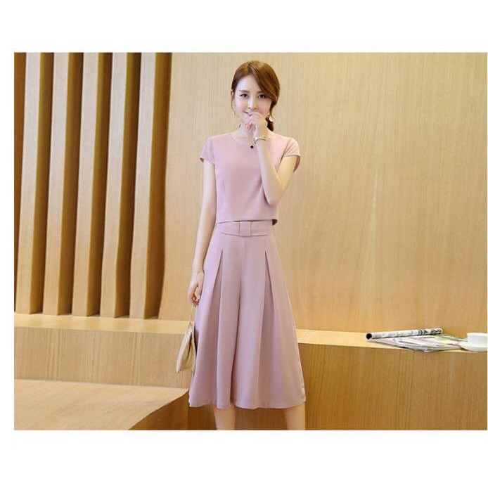 Set áo croptop+ quần ống rộng Culottes | BigBuy360 - bigbuy360.vn