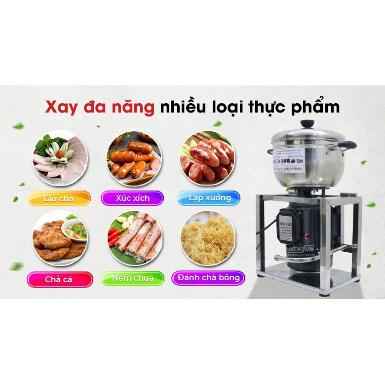 Máy Xay Thịt,Cá Làm Giò Chả, Ruốc Mini 1kg/ Mẻ NEWSUN Công Suất 0,9kw - 🎁 Quà tặng phụ kiện- Bảo Hành 12 Tháng