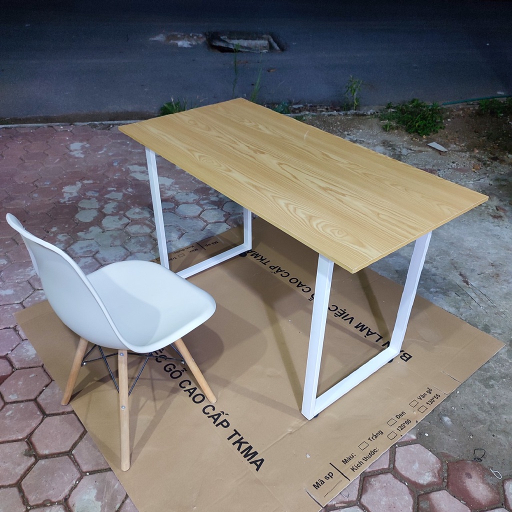 Bàn làm việc chữ u mặt gỗ công nghiệp MDF bàn học sinh gaming để máy tính văn phòng chân sắt sơn