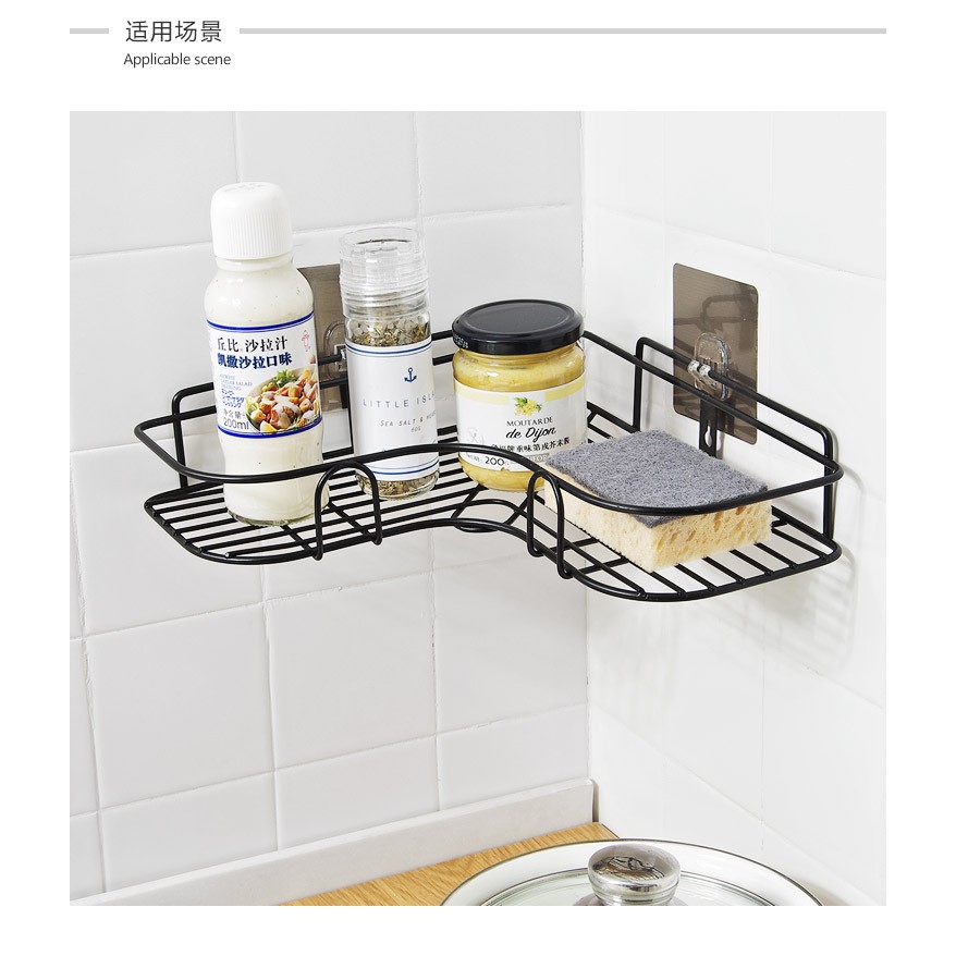 Kệ Góc Dán Tường- Kệ Vệ Sinh Nhà Tắm Hình Tam Giác Có Tải Trọng Đến 5Kg Có Miếng Dán Chắc Chắn (UC-2B37-3)