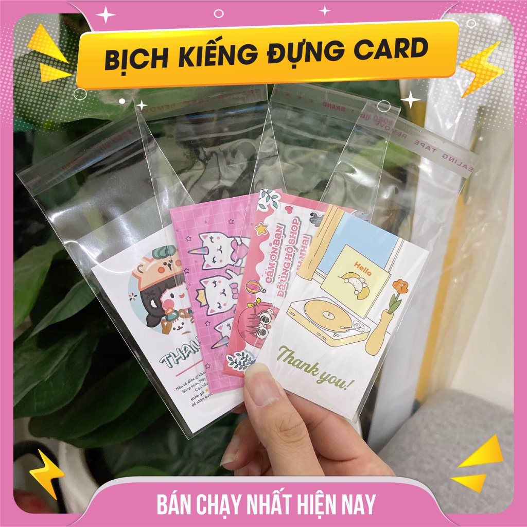Bịch Kiếng Opp Có Keo Dán Đựng Card Cảm Ơn, Flashcard, Idol Card