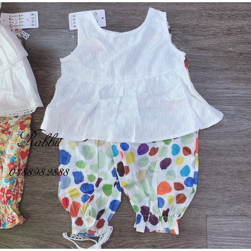 Set áo váy trắng quần bom - HÀNG SALE KO ĐỔI TRẢ