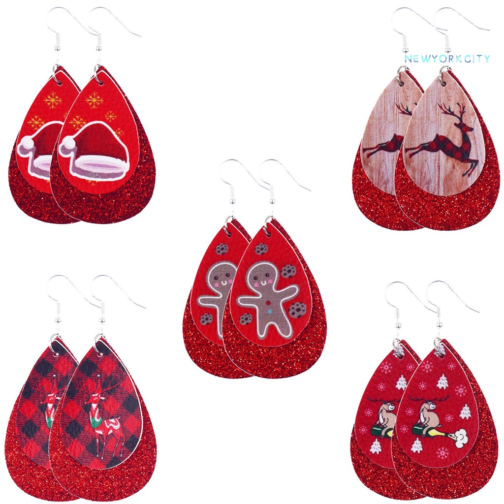 Khuyên Tai Da Giả Hình Ông Già Noel / Người Tuyết / Tuần Lộc Giáng Sinh