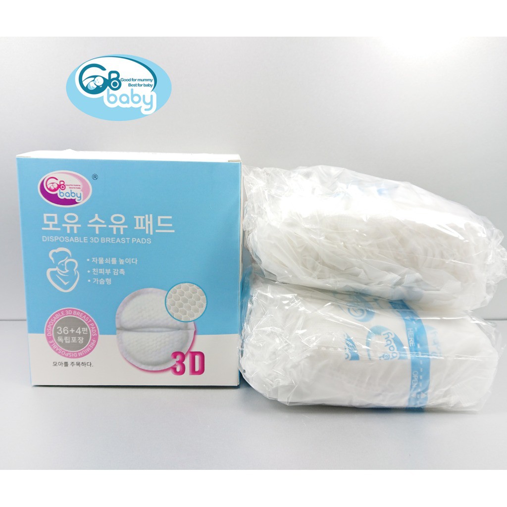 Miếng lót thẫm sữa cao cấp 3D GB-Baby Chính Hãng (36 miếng tặng thêm 4 miếng)