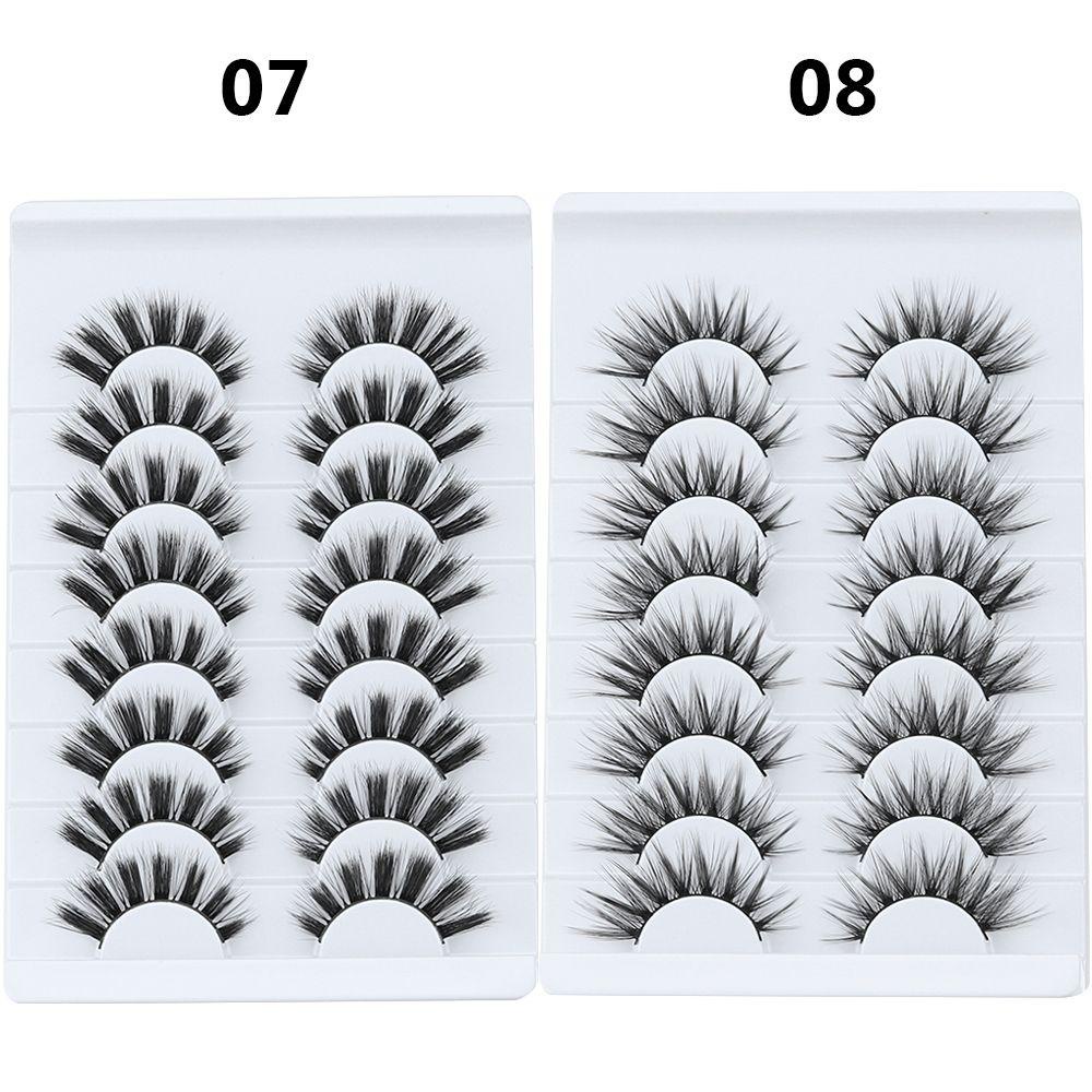 Set 8 Cặp Lông Mi Giả 5D Nhiều Lớp Tạo Hiệu Ứng Trang Điểm Tự Nhiên MIH SKONHED