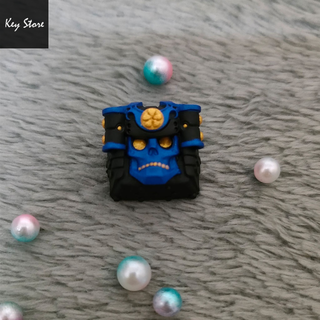 Nút bàn phím cơ artisan keycap samuki màu xanh samurai