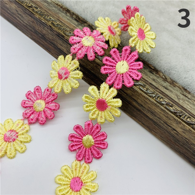 Cuộn Dây Ren Hoa Cúc 25mm Dài 1 Yard Dùng Làm Đồ Thủ Công