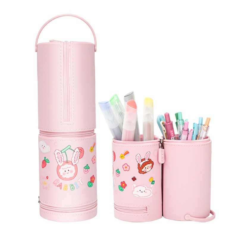 Túi Đựng Bút / Mỹ Phẩm Đứng Màu Hồng / Xanh Dương