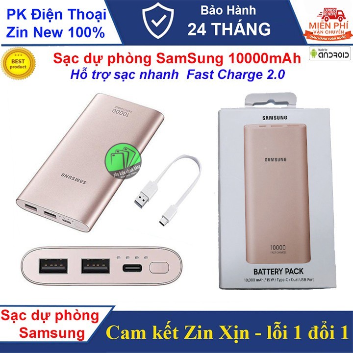 Pin Dự Phòng Samsung 10000 mAh Hỗ trợ sạc nhanh Fast Charge 2.0 - Chuẩn Zin Xịn